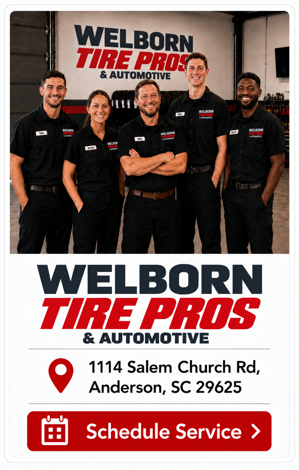 Welborn Tire Pros team in Anderson, SC